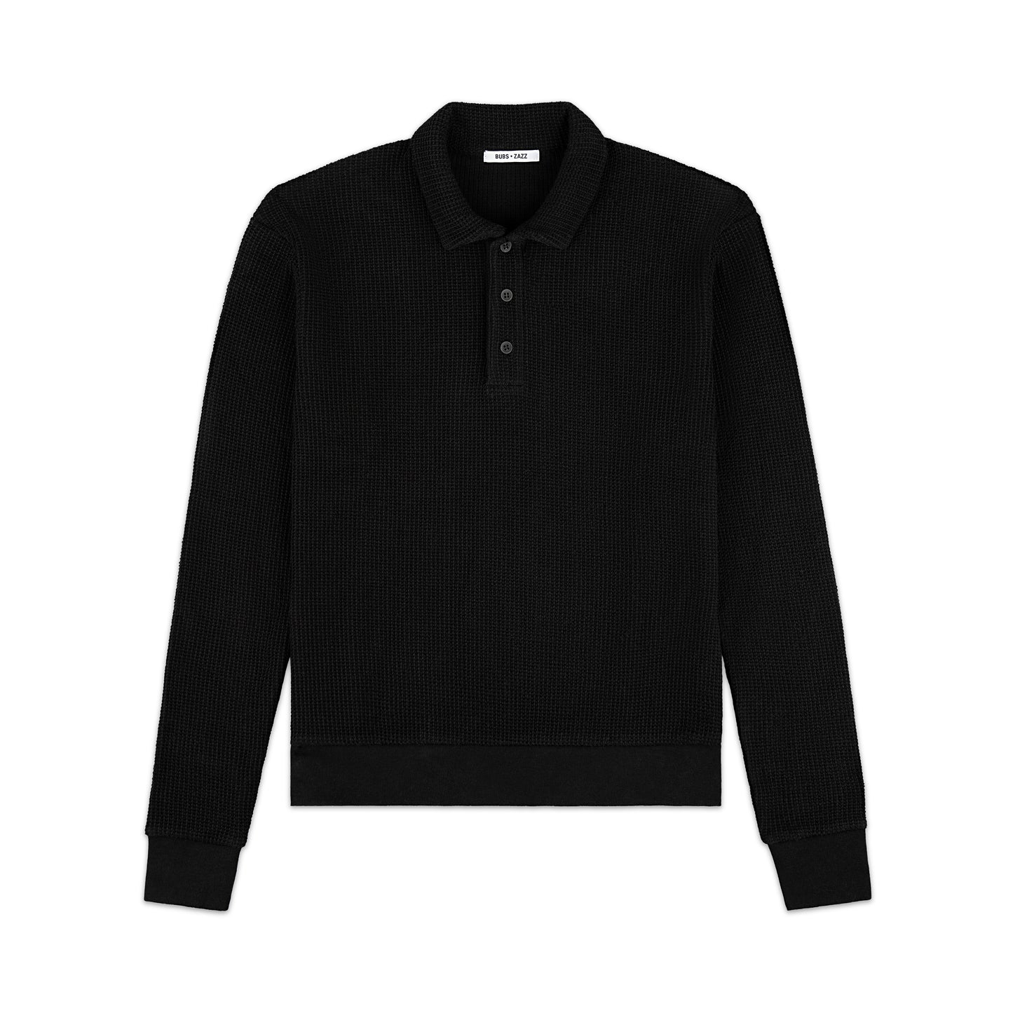 Waffle Polo Pullover